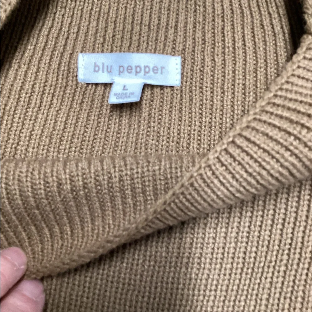 Blu pepper knit mock neck sweater. Size Large   Medium Brown